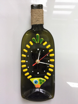 Настенные часы из бутылки "Рыбка"
