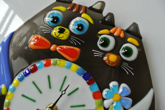 Настенные часы "Влюбленные коты"